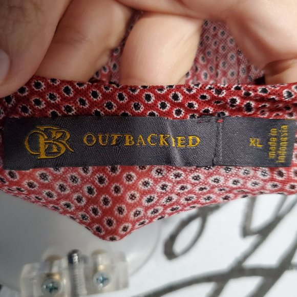 Outback Red Long Sleeve Blouse w/ Half Button Up, XL - Picture 3 of 7